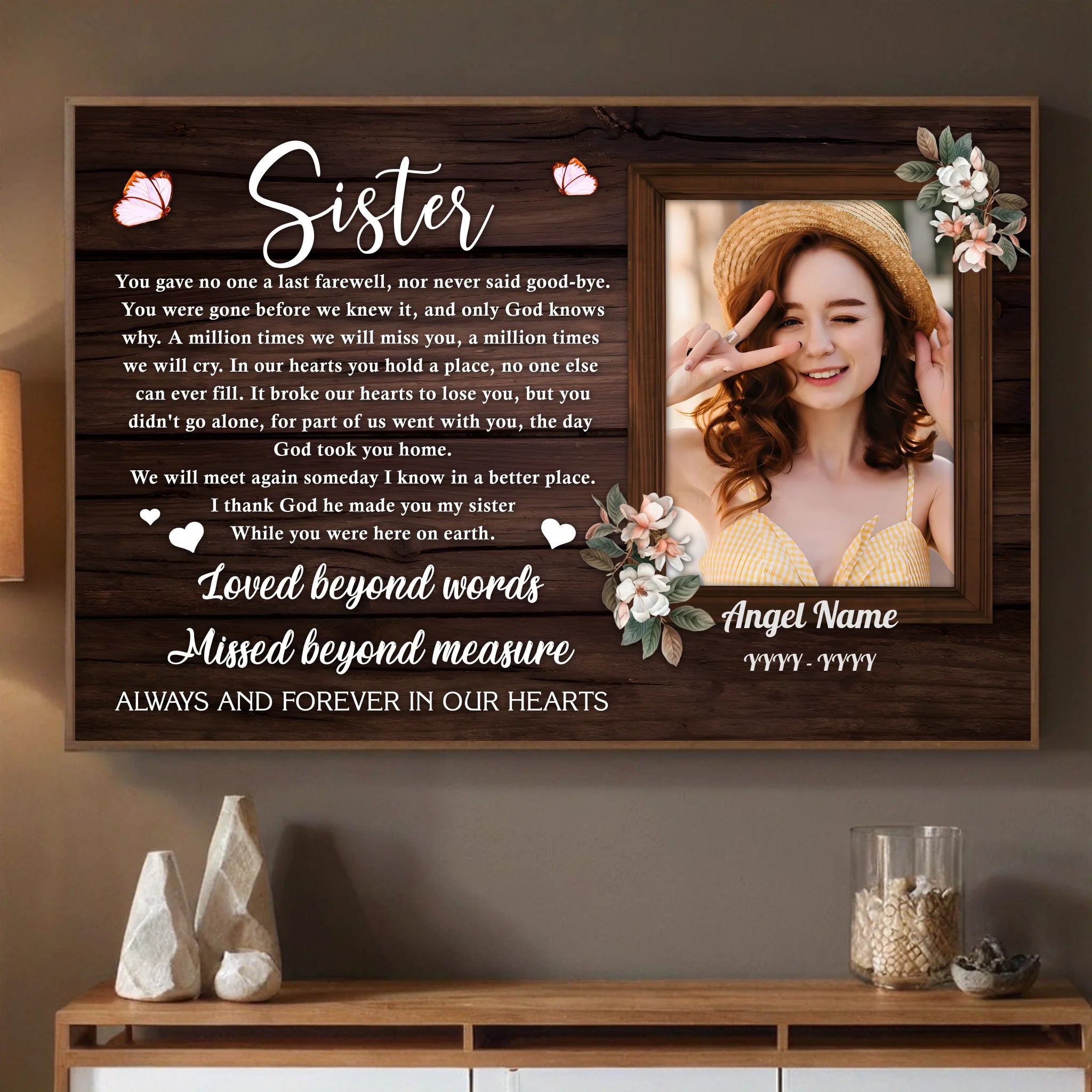 Your Sister, Your Angel – A Personalized Tribute for a Beloved Soul - 89Prints