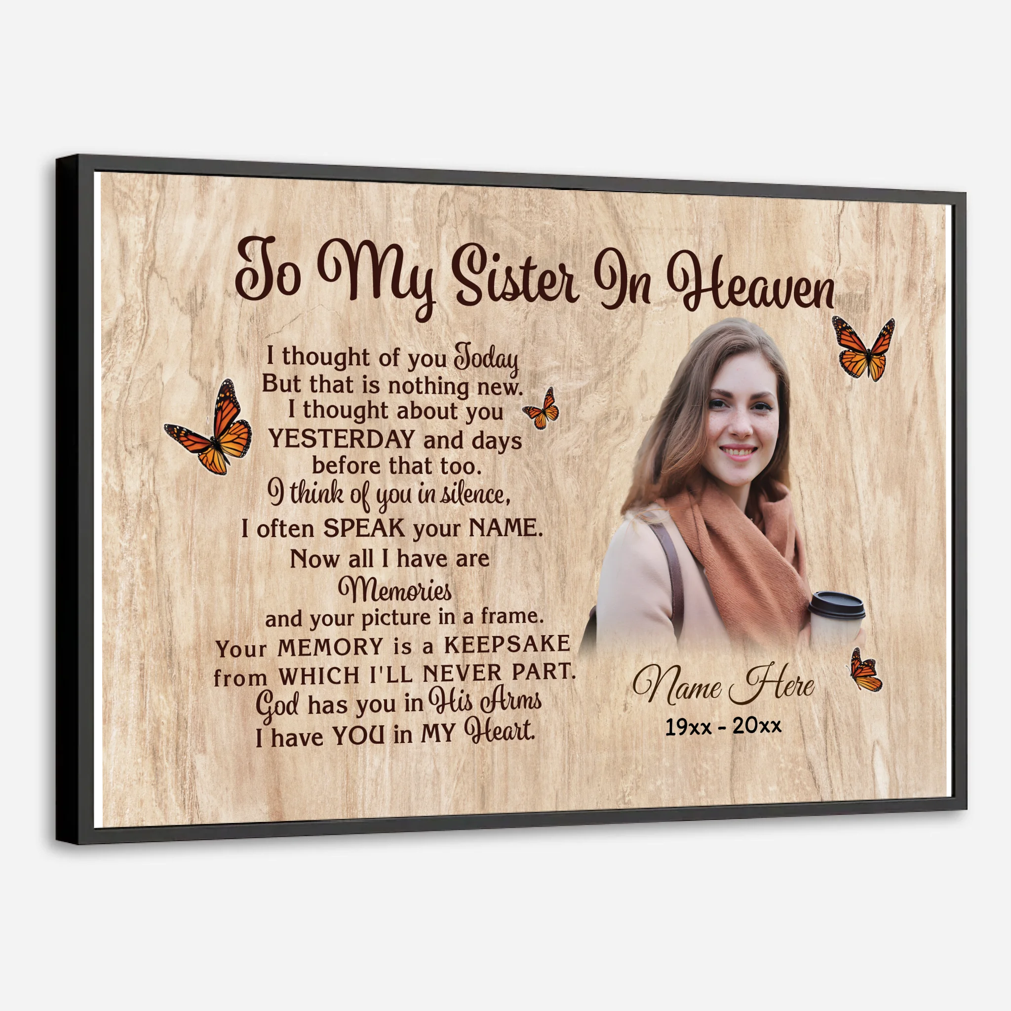 Personalized Tribute for My Sister – A Custom Poster of Love and Memory - 89Prints