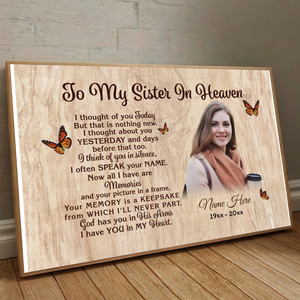 Personalized Tribute for My Sister – A Custom Poster of Love and Memory - 89Prints
