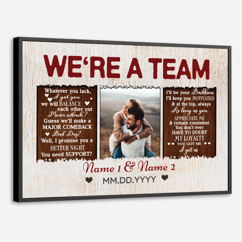 Custom Wedding Poster: “We’re a Team, Always and Forever” – A Unique Couple Gift by 89Prints