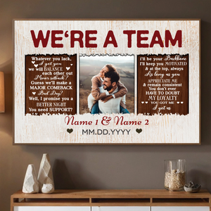 Custom Wedding Poster: “We’re a Team, Always and Forever” – A Unique Couple Gift by 89Prints