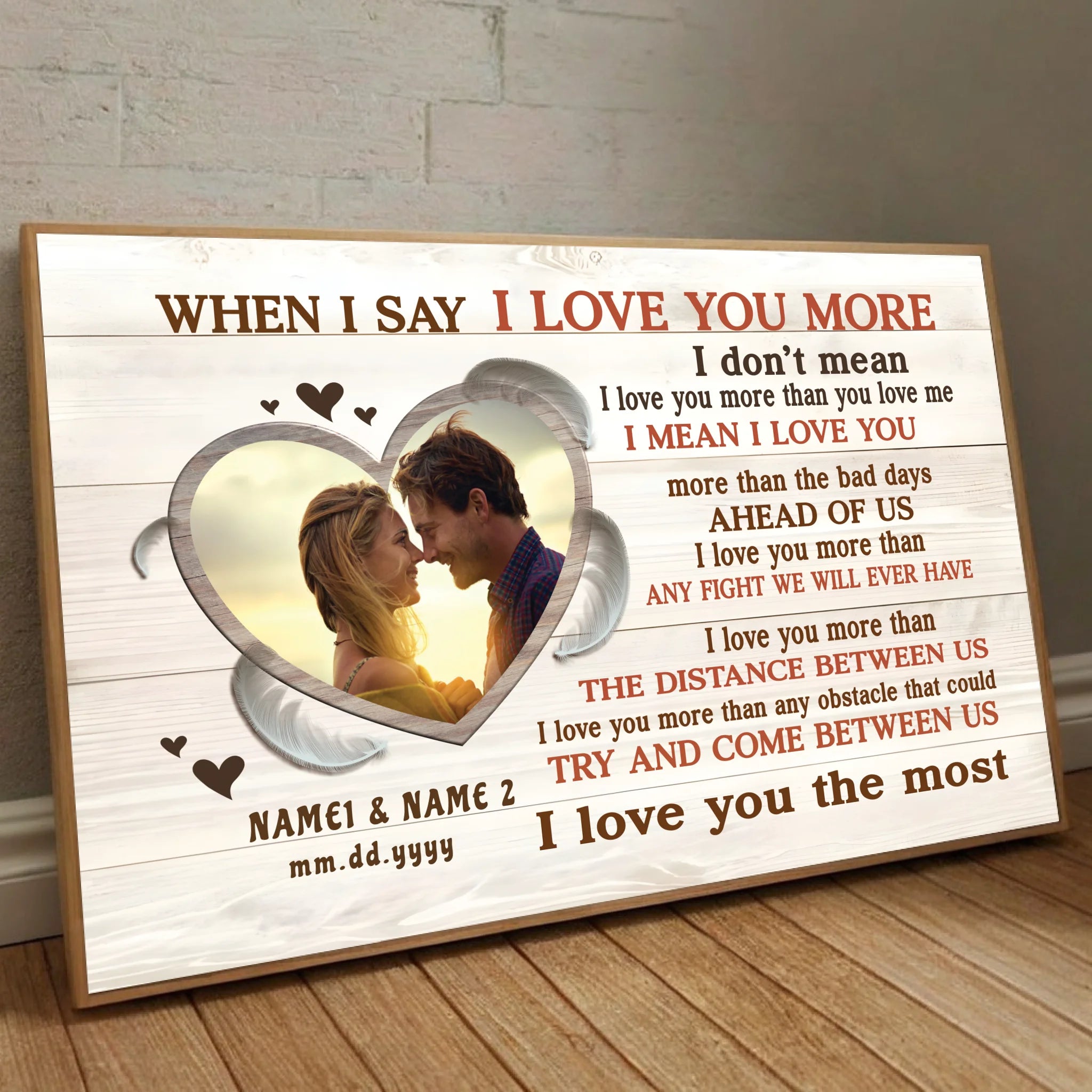 Personalized Wedding Poster: “Love You More, Always and Forever” – Romantic & Unique - 89Prints