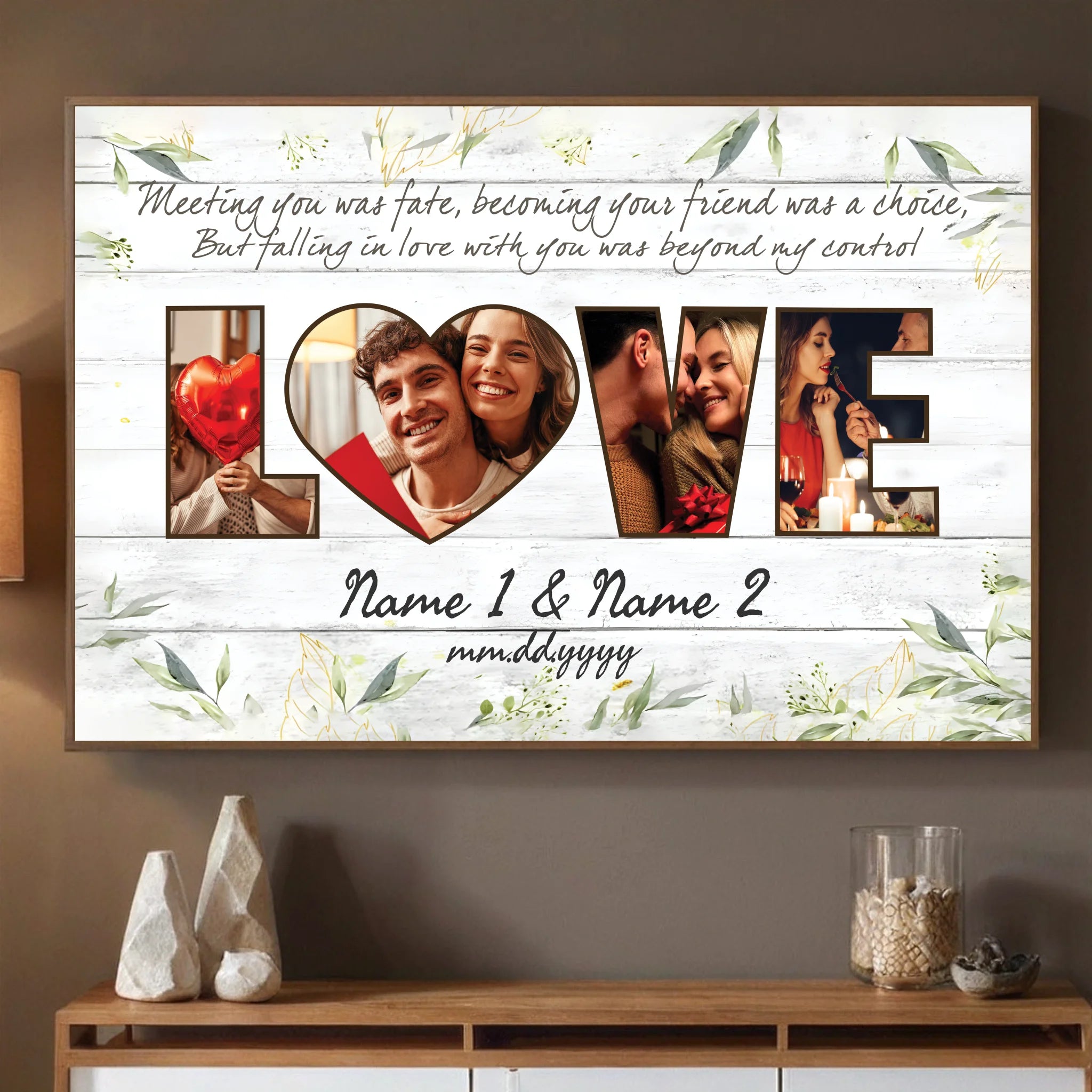 Personalized Wedding Poster: “Falling in Love Was Destiny” – A Romantic Keepsake by 89Prints