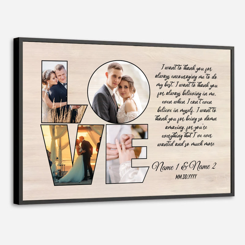 Customizable Wedding Poster: “Thank You for Believing in Me” – Personalize with Names & Photo - 89Prints