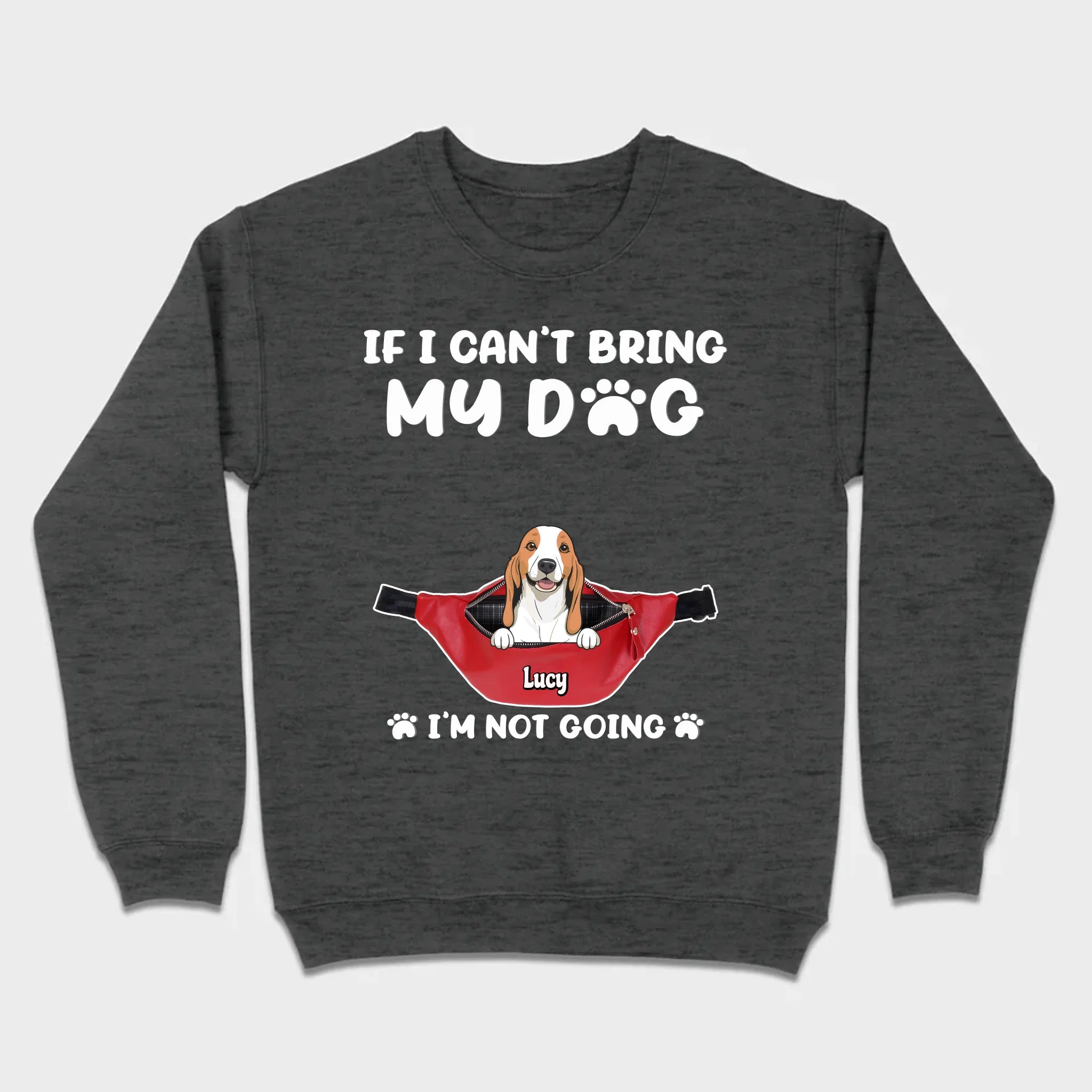 Custom Dog Icon & Name T-Shirt – 'If I Can’t Bring My Dog' – 89Prints