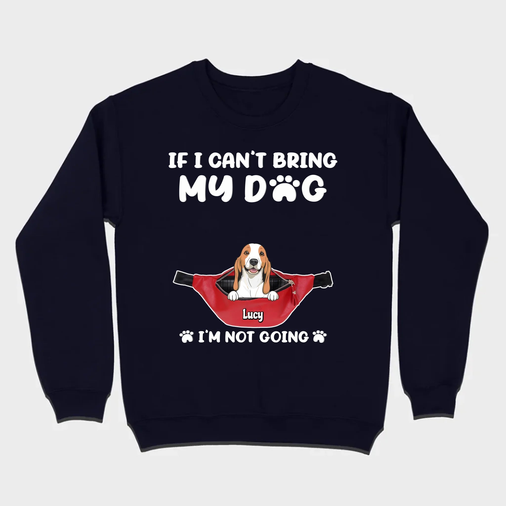 Custom Dog Icon & Name T-Shirt – 'If I Can’t Bring My Dog' – 89Prints