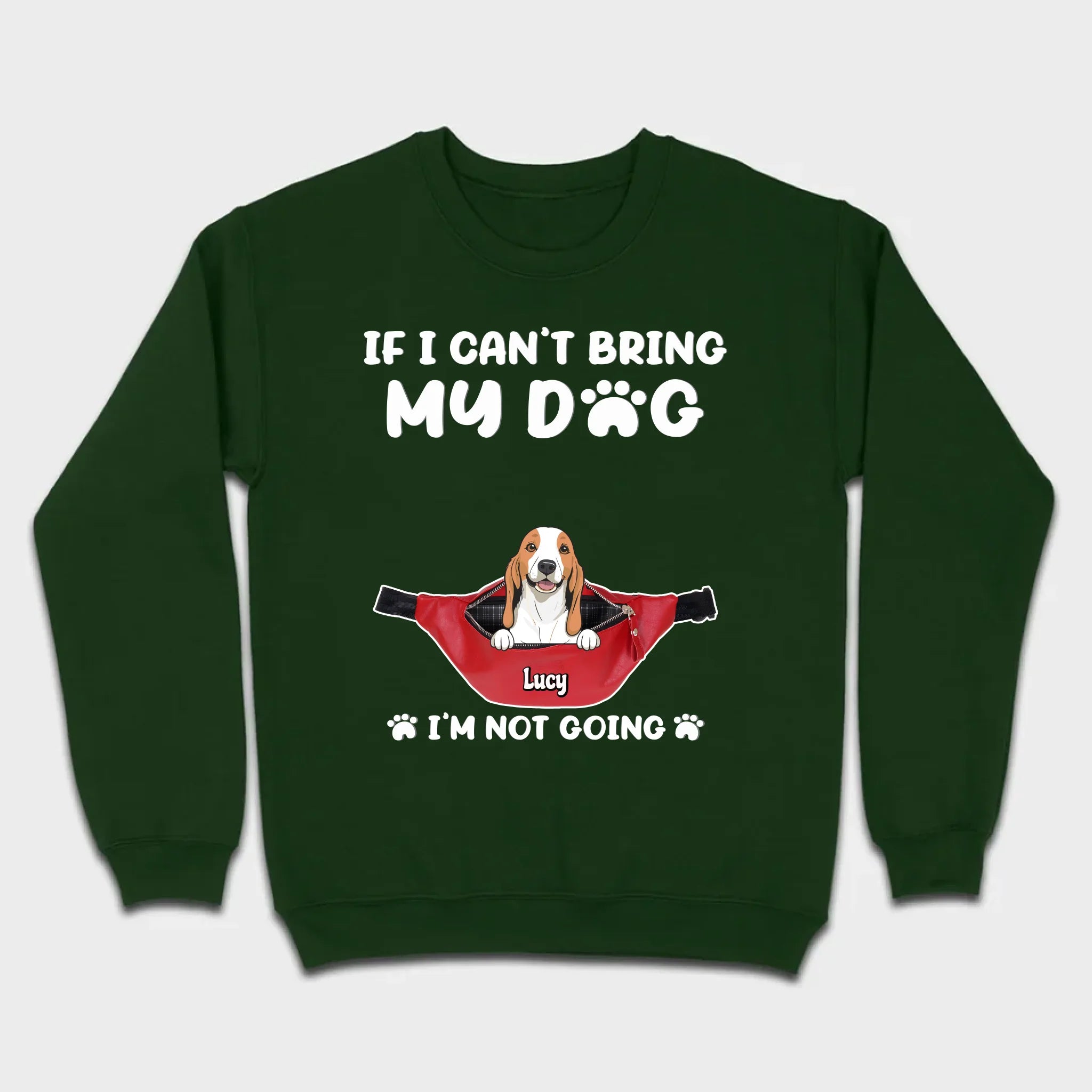 Custom Dog Icon & Name T-Shirt – 'If I Can’t Bring My Dog' – 89Prints