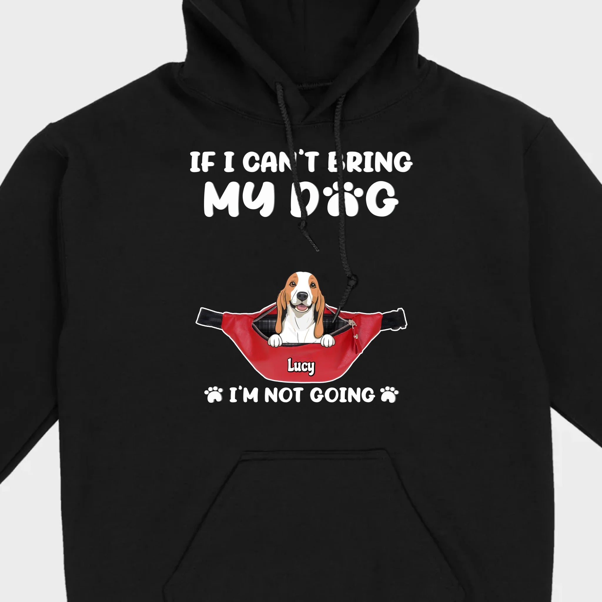 Custom Dog Icon & Name T-Shirt – 'If I Can’t Bring My Dog' – 89Prints