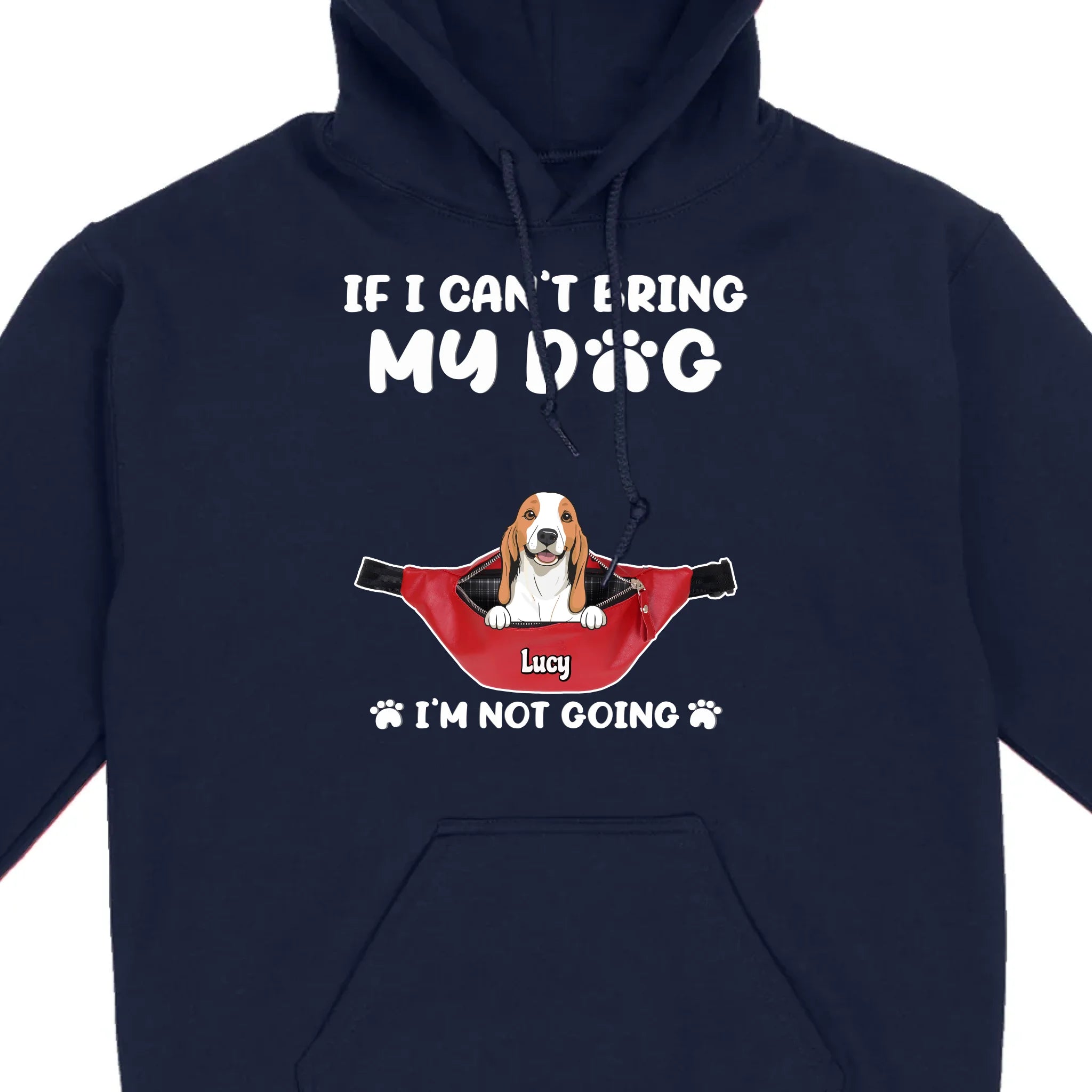 Custom Dog Icon & Name T-Shirt – 'If I Can’t Bring My Dog' – 89Prints