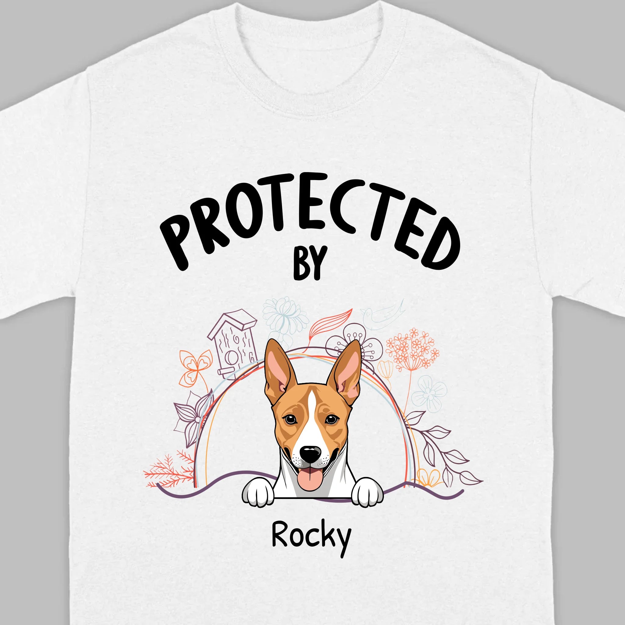 Customizable Pet T-Shirt - Protected by Name | Personalize with 89Prints