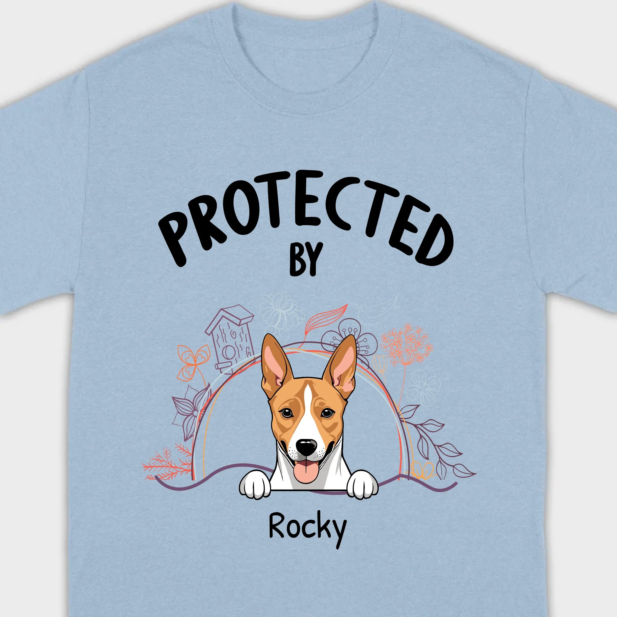 Customizable Pet T-Shirt - Protected by Name | Personalize with 89Prints