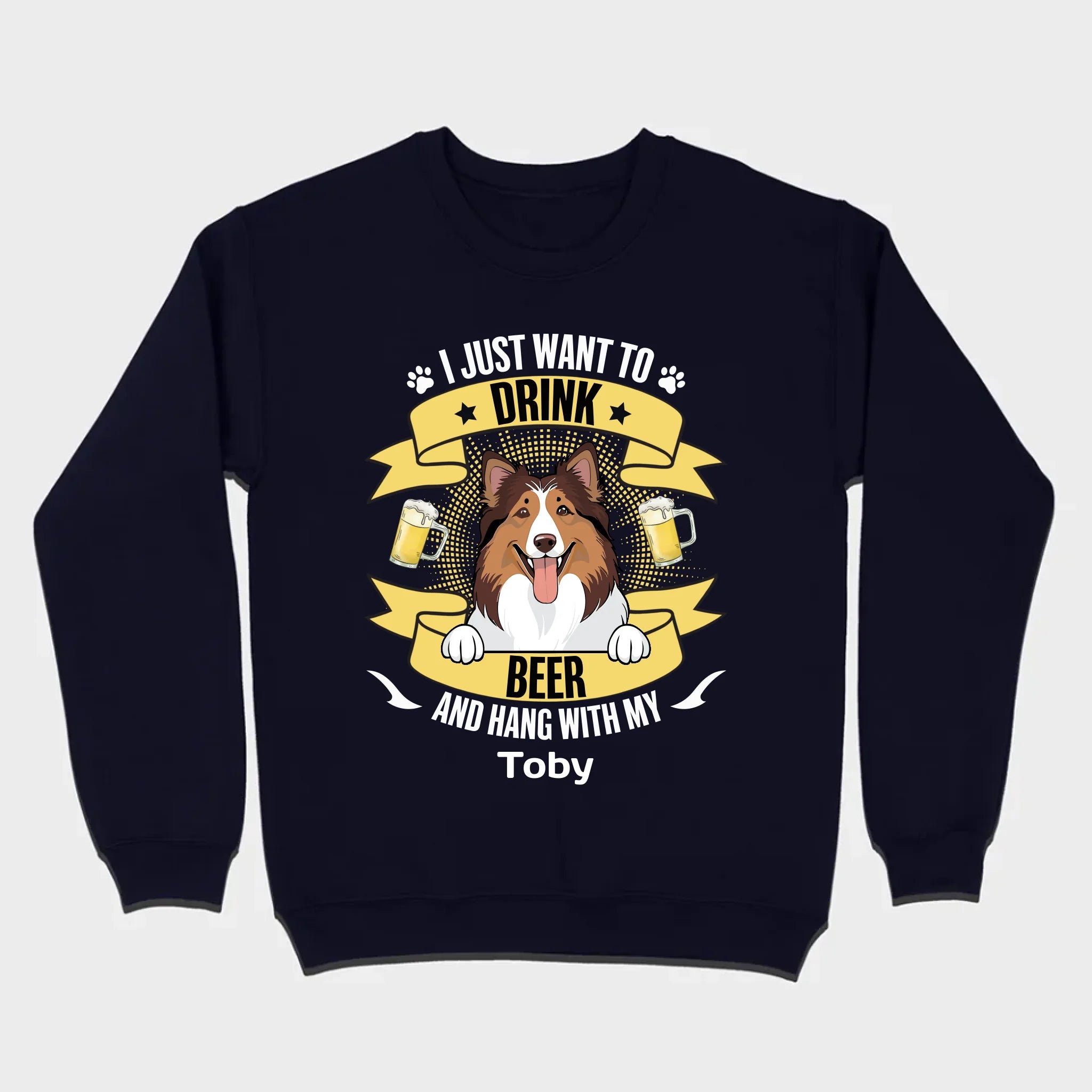 Custom Dog T-Shirt – 'I Just Want to Drink Beer and Hang' – 89Prints