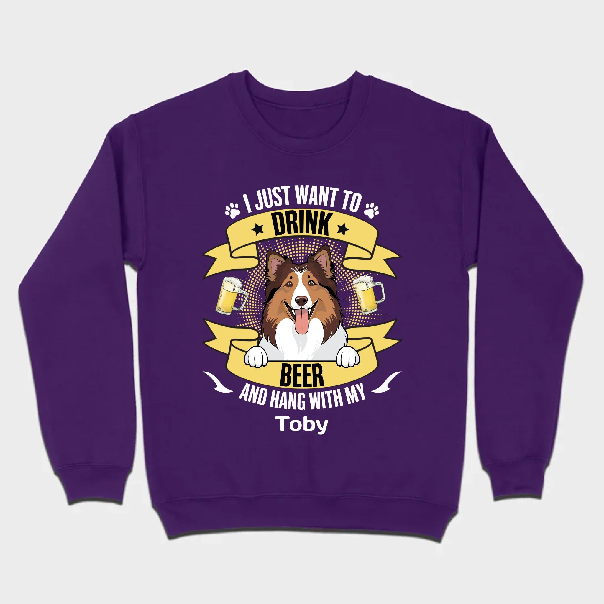 Custom Dog T-Shirt – 'I Just Want to Drink Beer and Hang' – 89Prints