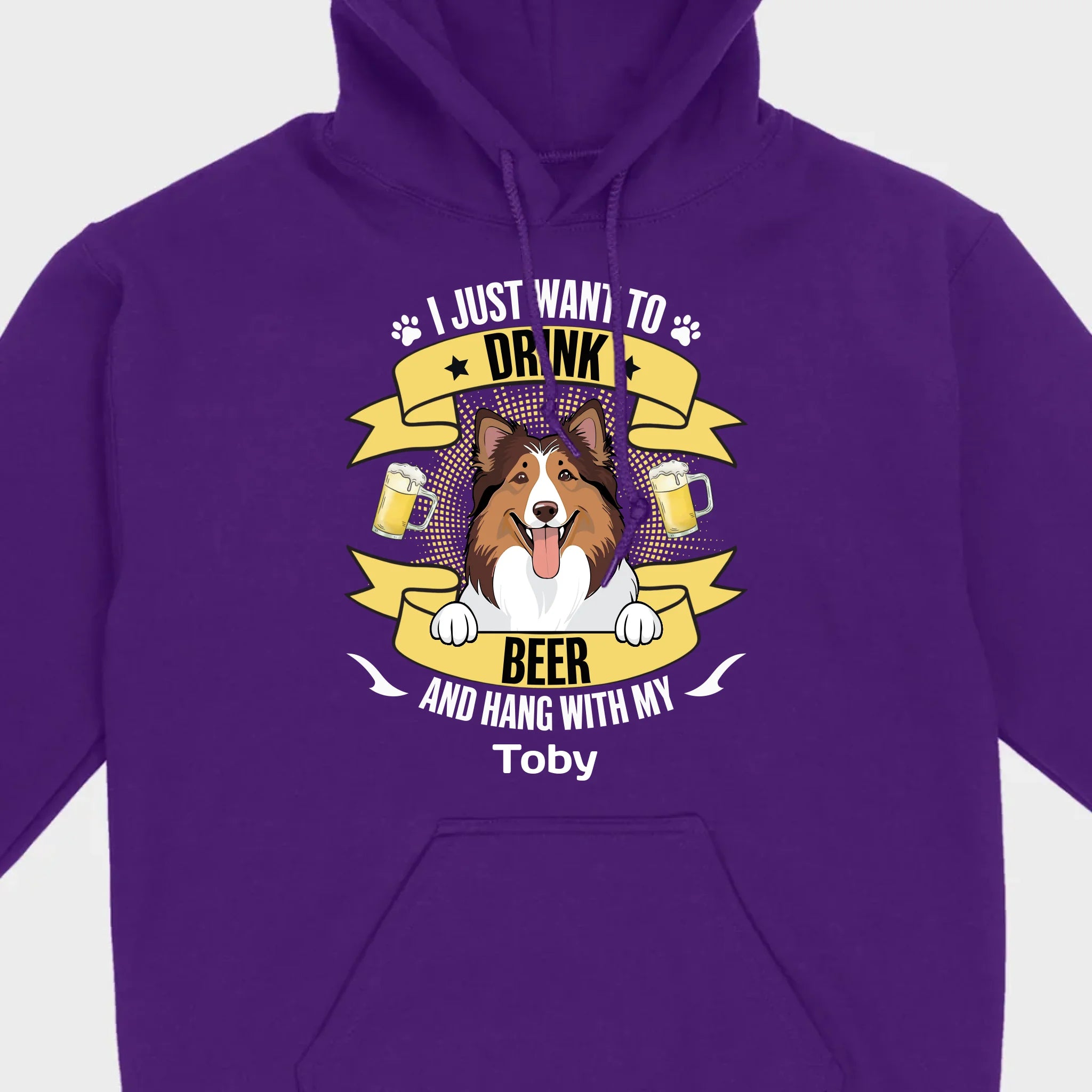 Custom Dog T-Shirt – 'I Just Want to Drink Beer and Hang' – 89Prints