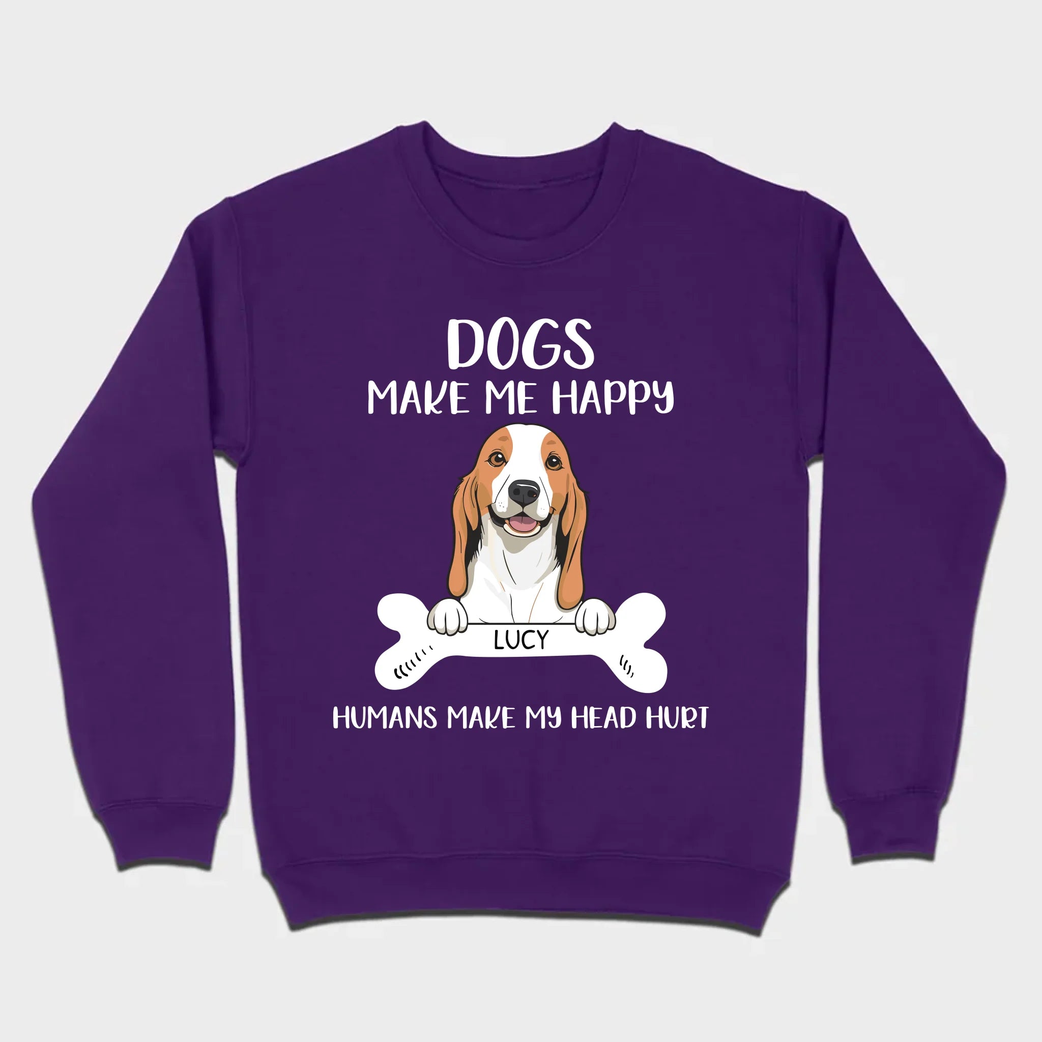 Custom Dog T-Shirt – 'Dogs Make Me Happy, Humans Make My Head Hurt' – 89Prints