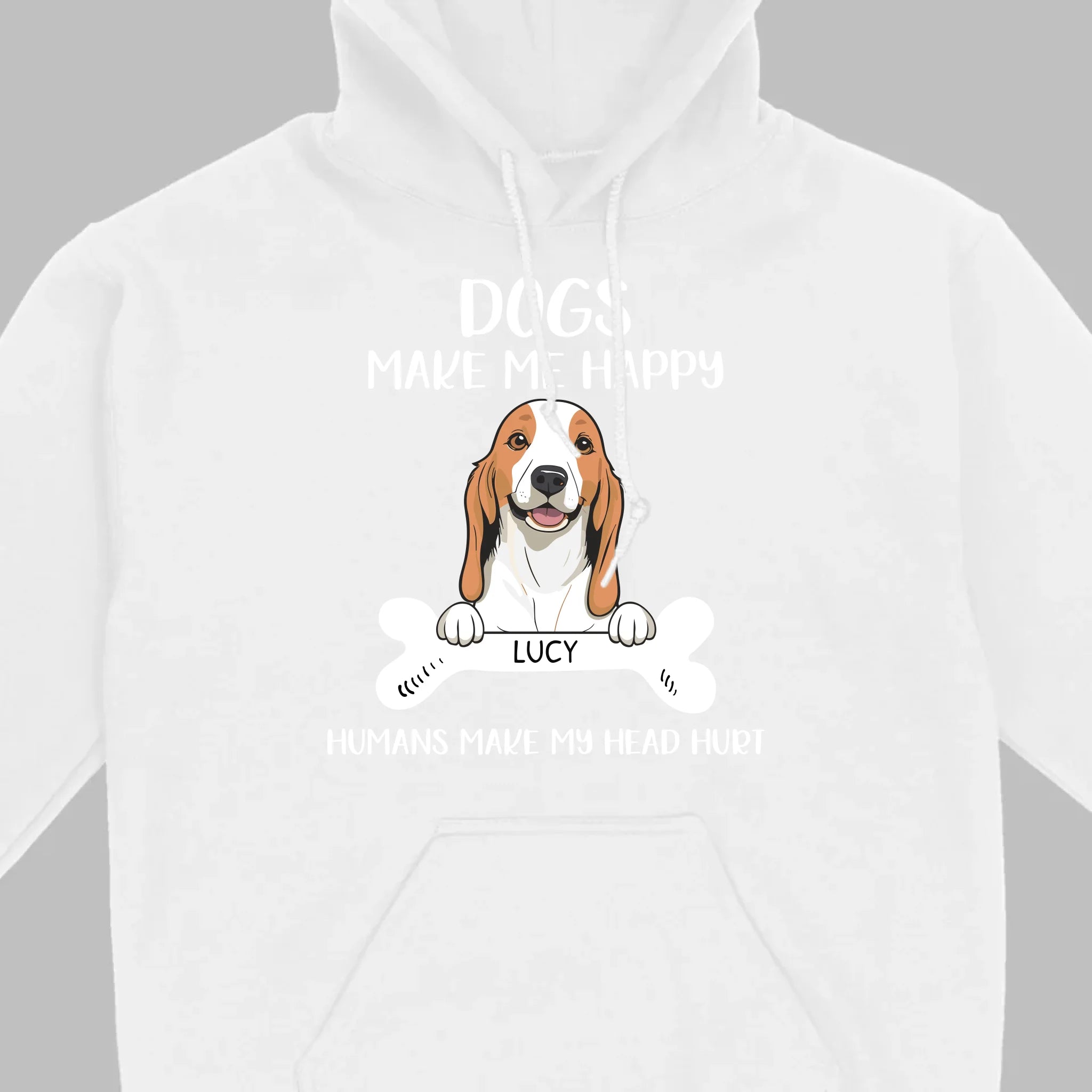 Custom Dog T-Shirt – 'Dogs Make Me Happy, Humans Make My Head Hurt' – 89Prints