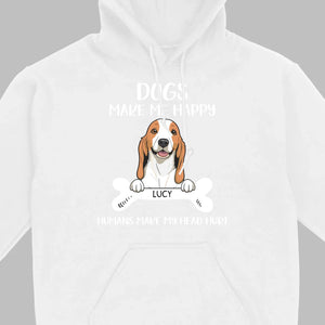 Custom Dog T-Shirt – 'Dogs Make Me Happy, Humans Make My Head Hurt' – 89Prints