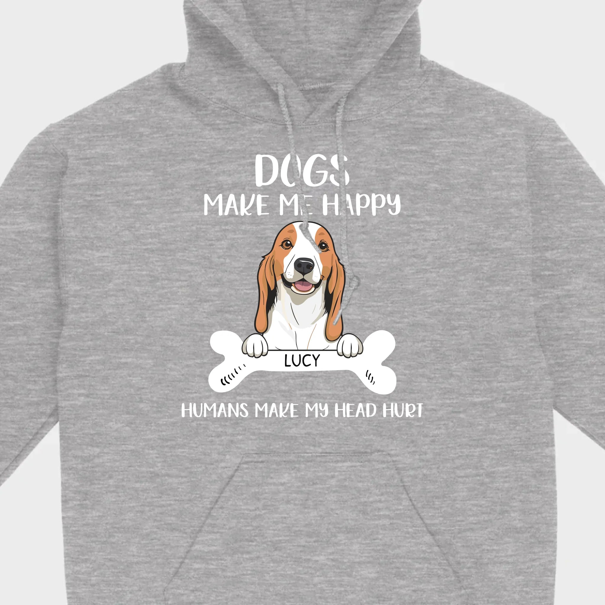 Custom Dog T-Shirt – 'Dogs Make Me Happy, Humans Make My Head Hurt' – 89Prints