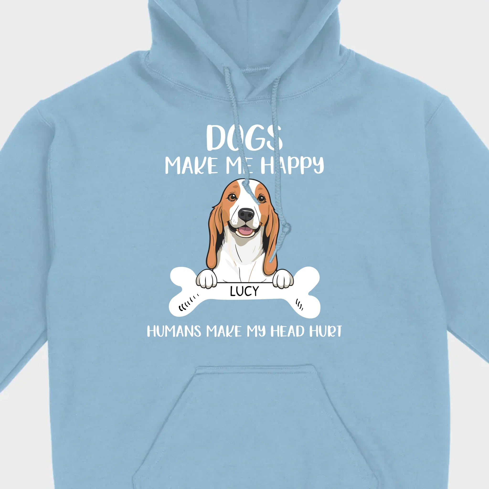 Custom Dog T-Shirt – 'Dogs Make Me Happy, Humans Make My Head Hurt' – 89Prints