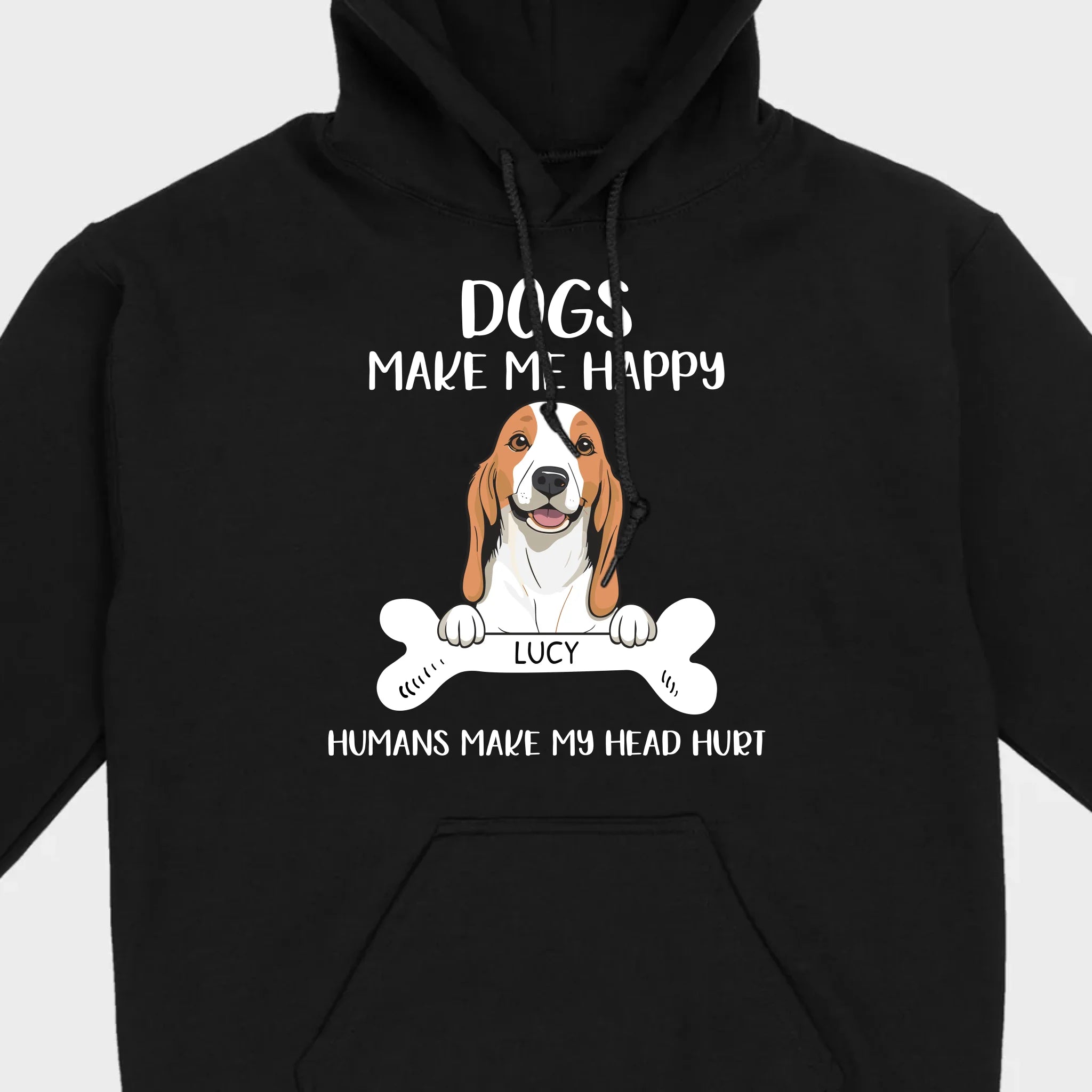 Custom Dog T-Shirt – 'Dogs Make Me Happy, Humans Make My Head Hurt' – 89Prints