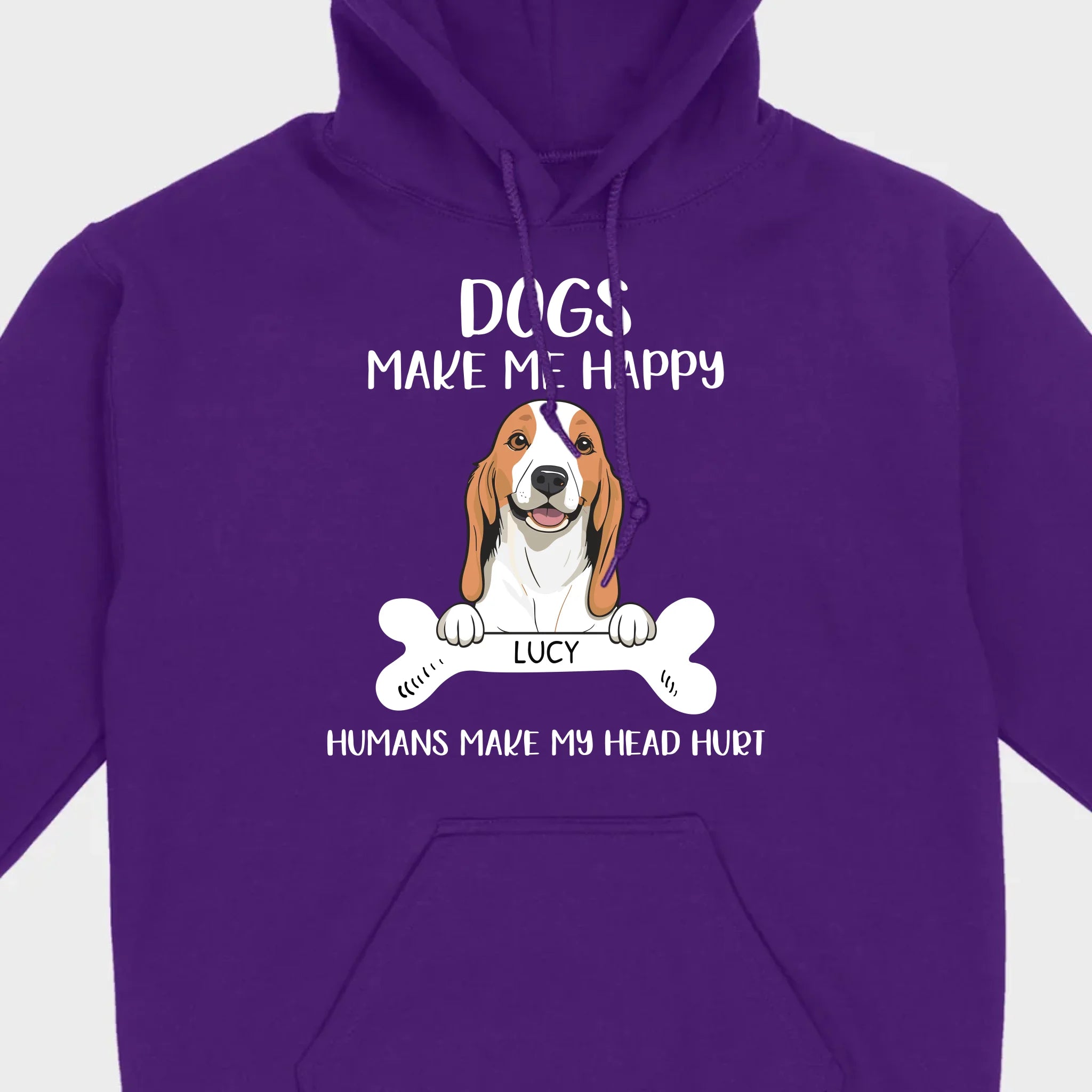 Custom Dog T-Shirt – 'Dogs Make Me Happy, Humans Make My Head Hurt' – 89Prints