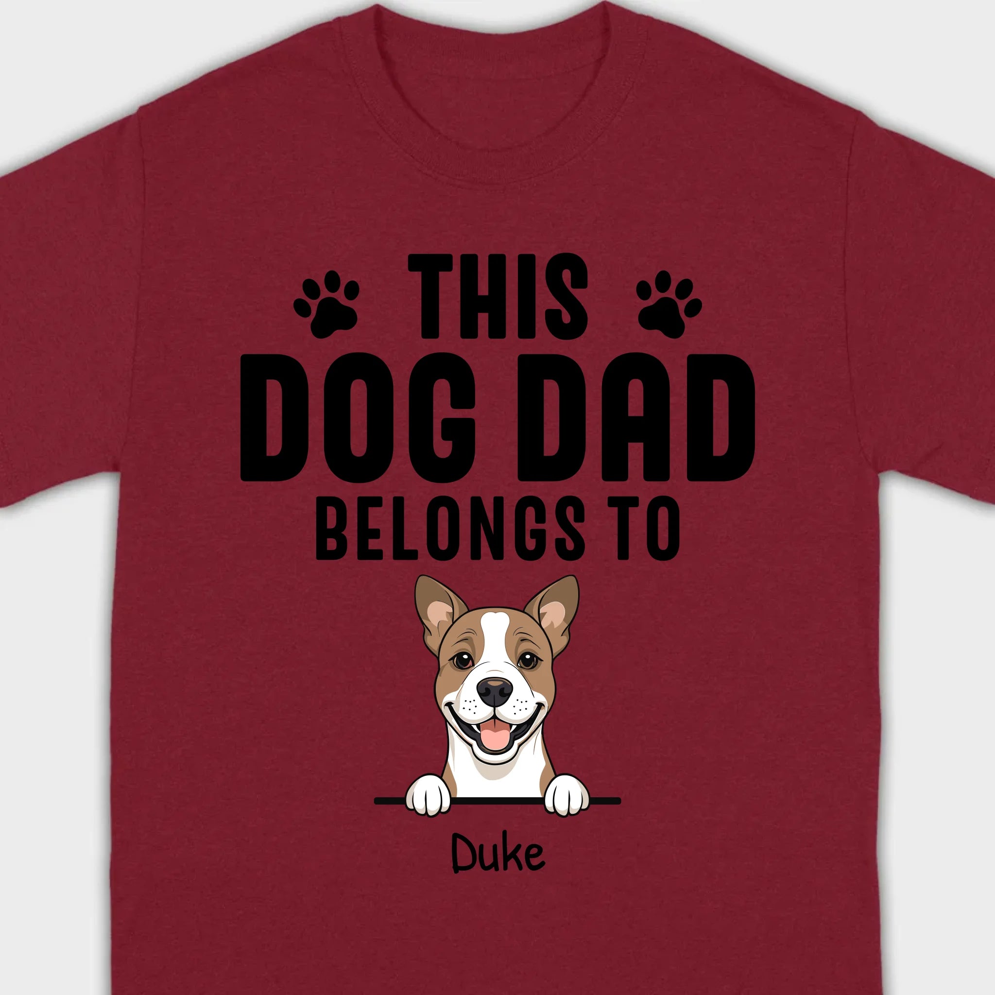 Custom 'This Dog Dad Belongs To' T-Shirt – Personalize with Your Dog's Name | 89Prints