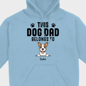Custom 'This Dog Dad Belongs To' T-Shirt – Personalize with Your Dog's Name | 89Prints