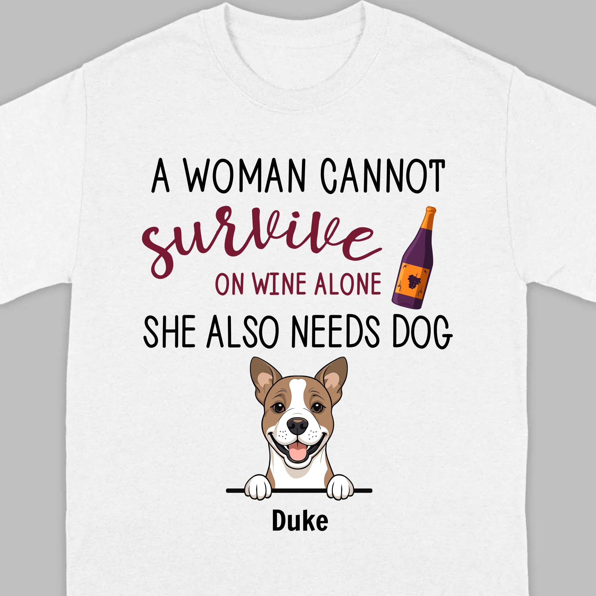 Custom Dog T-Shirt for Dog Lovers - Wine and Pets by 89Prints
