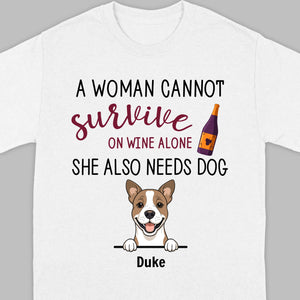 Custom Dog T-Shirt for Dog Lovers - Wine and Pets by 89Prints