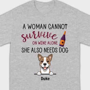 Custom Dog T-Shirt for Dog Lovers - Wine and Pets by 89Prints