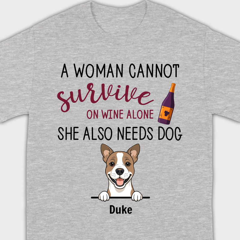 Custom Dog T-Shirt for Dog Lovers - Wine and Pets by 89Prints
