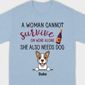 Custom Dog T-Shirt for Dog Lovers - Wine and Pets by 89Prints