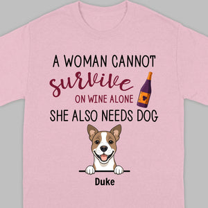 Custom Dog T-Shirt for Dog Lovers - Wine and Pets by 89Prints
