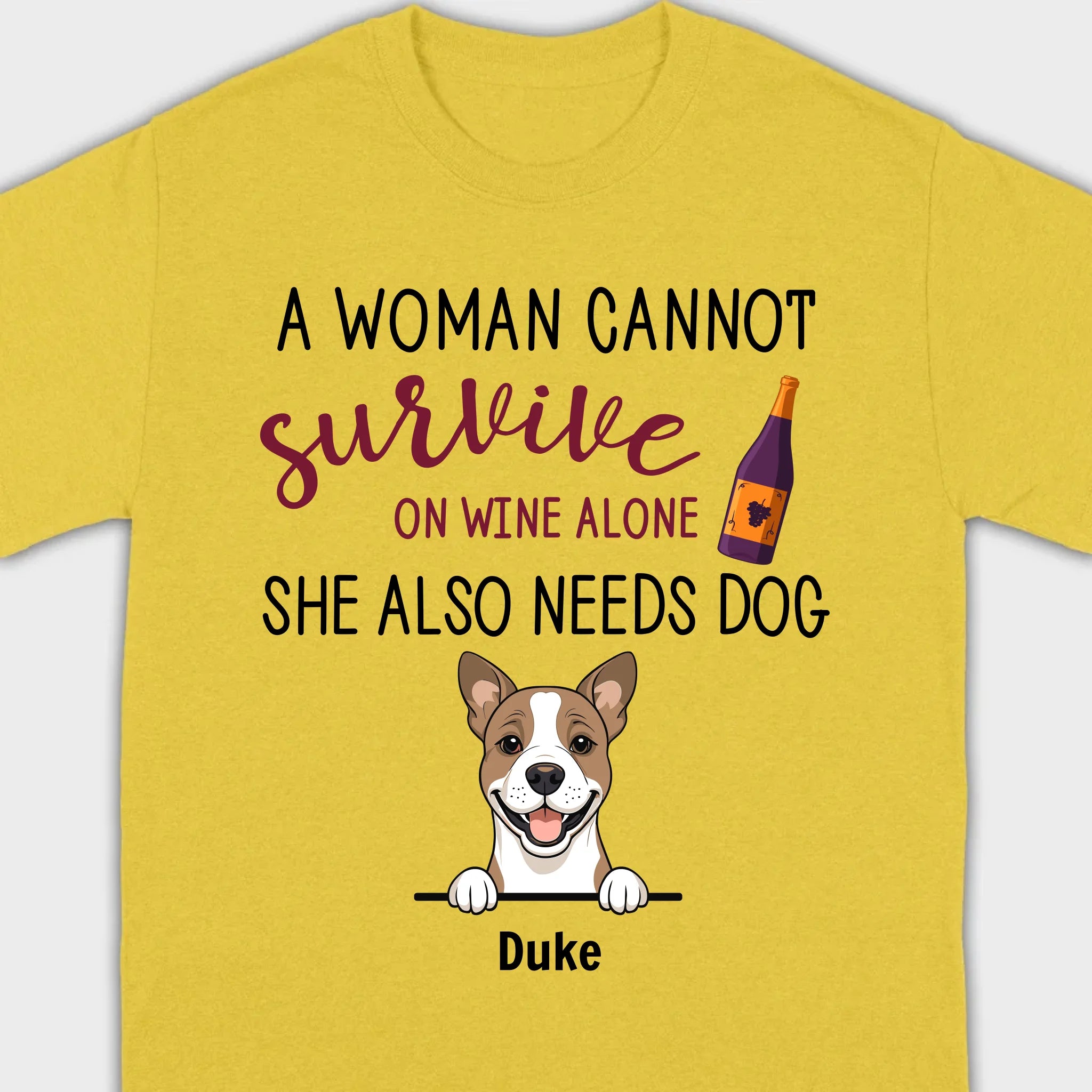 Custom Dog T-Shirt for Dog Lovers - Wine and Pets by 89Prints