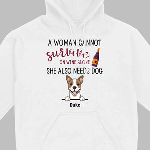 Custom Dog T-Shirt for Dog Lovers - Wine and Pets by 89Prints