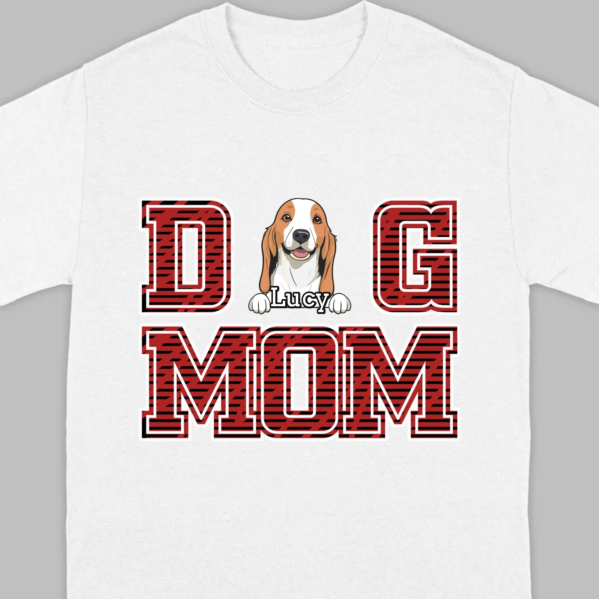 Custom Dog Mom T-Shirt – Personalized with Dog Icons & Names | 89Prints