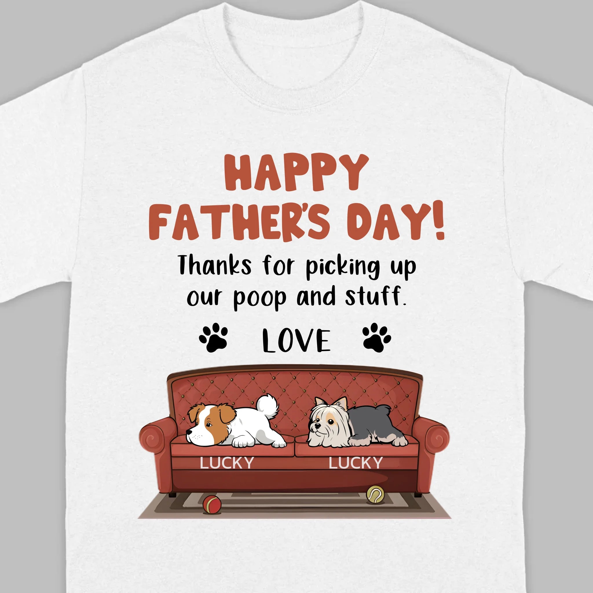 Custom Dog T-Shirt for Father’s Day – Add Dog Icons & Names – 89Prints