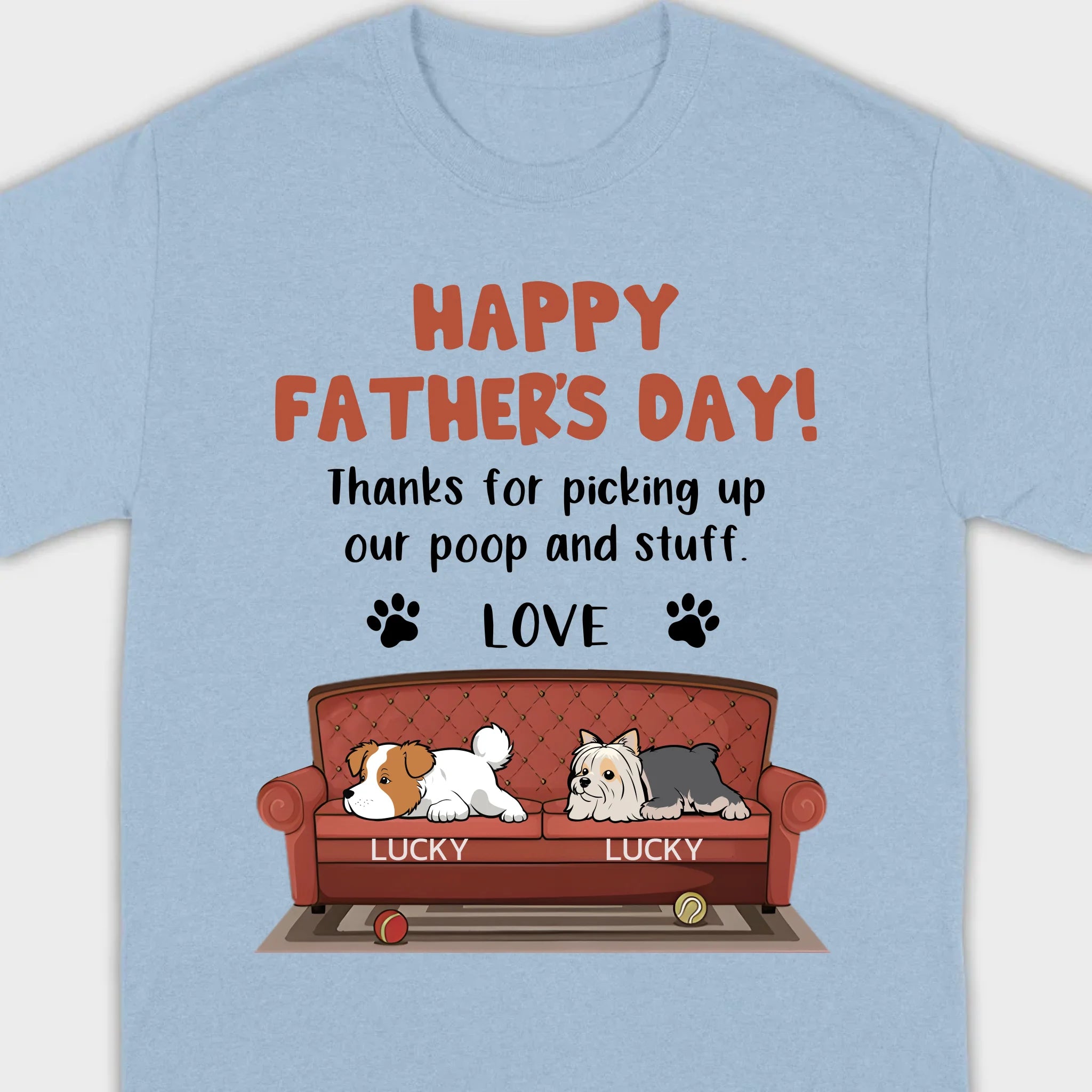 Custom Dog T-Shirt for Father’s Day – Add Dog Icons & Names – 89Prints