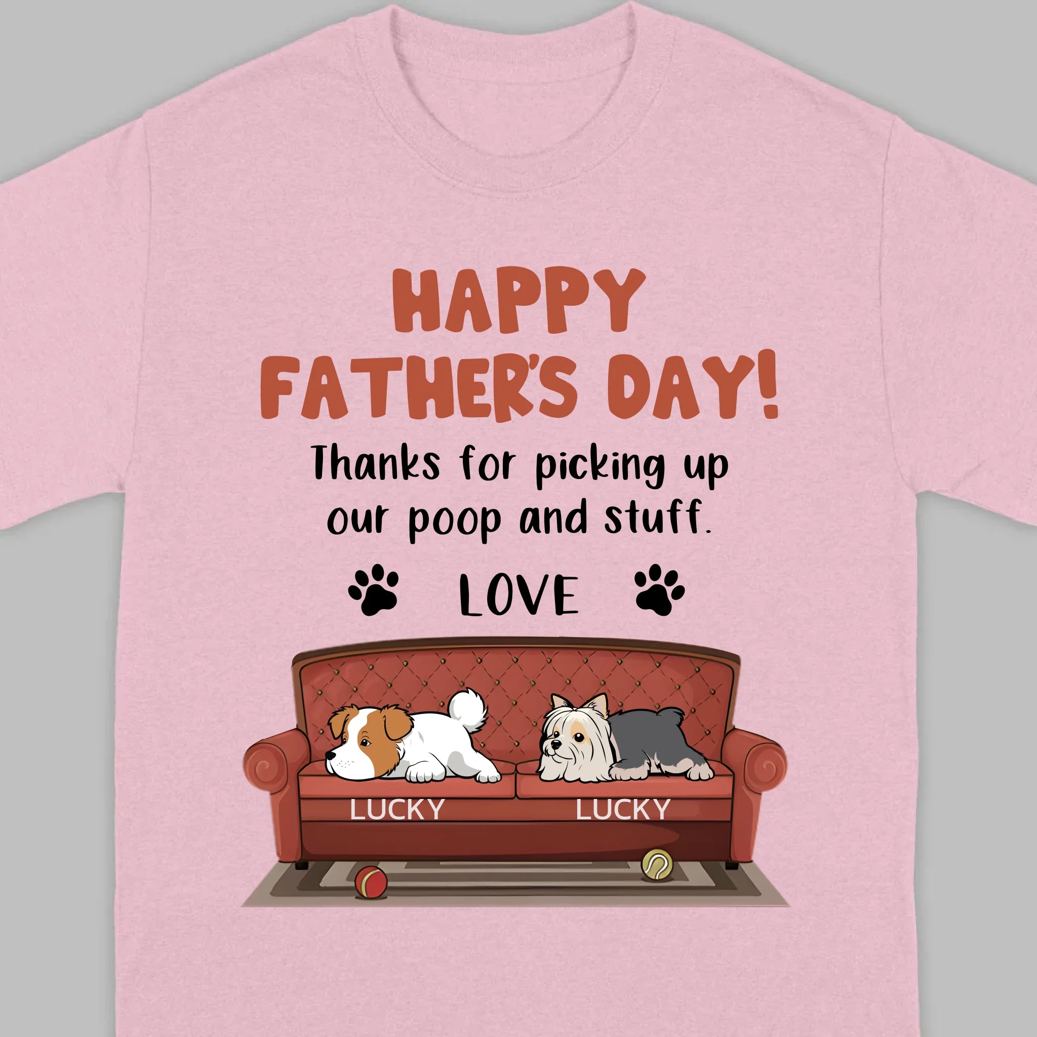 Custom Dog T-Shirt for Father’s Day – Add Dog Icons & Names – 89Prints