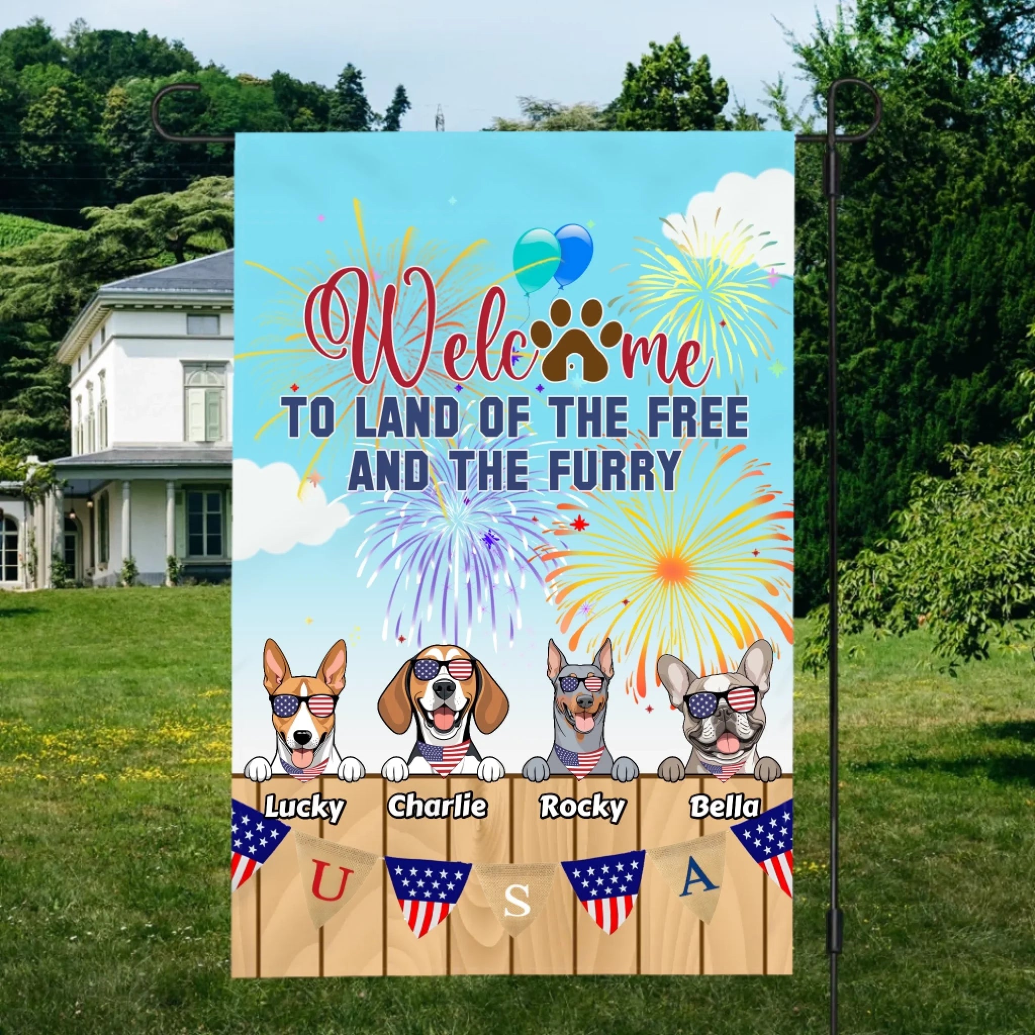 Welcome to the Land of the Free and the Furry – Custom Dog Flag by 89Prints