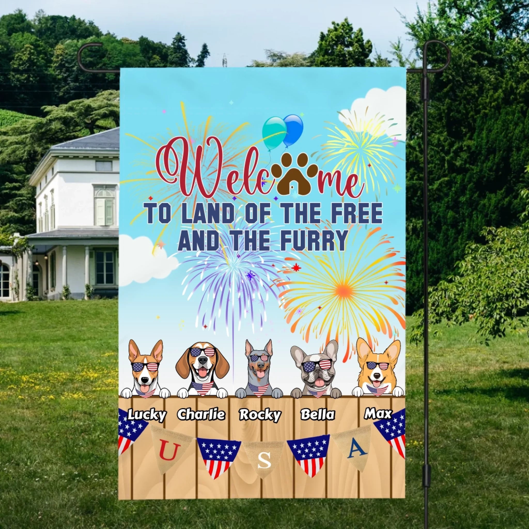 Welcome to the Land of the Free and the Furry – Custom Dog Flag by 89Prints