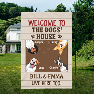 Welcome to the Dogs’ House Flag – Personalized Icons & Names by 89Prints