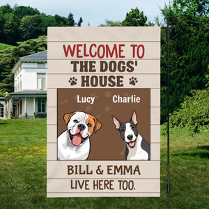Welcome to the Dogs’ House Flag – Personalized Icons & Names by 89Prints