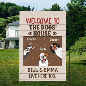 Welcome to the Dogs’ House Flag – Personalized Icons & Names by 89Prints