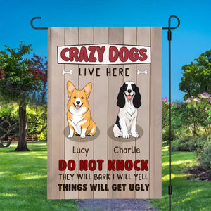 Personalize with Your Dogs’ Names at 89Prints | Crazy Dogs Live Here Flag