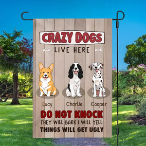 Personalize with Your Dogs’ Names at 89Prints | Crazy Dogs Live Here Flag