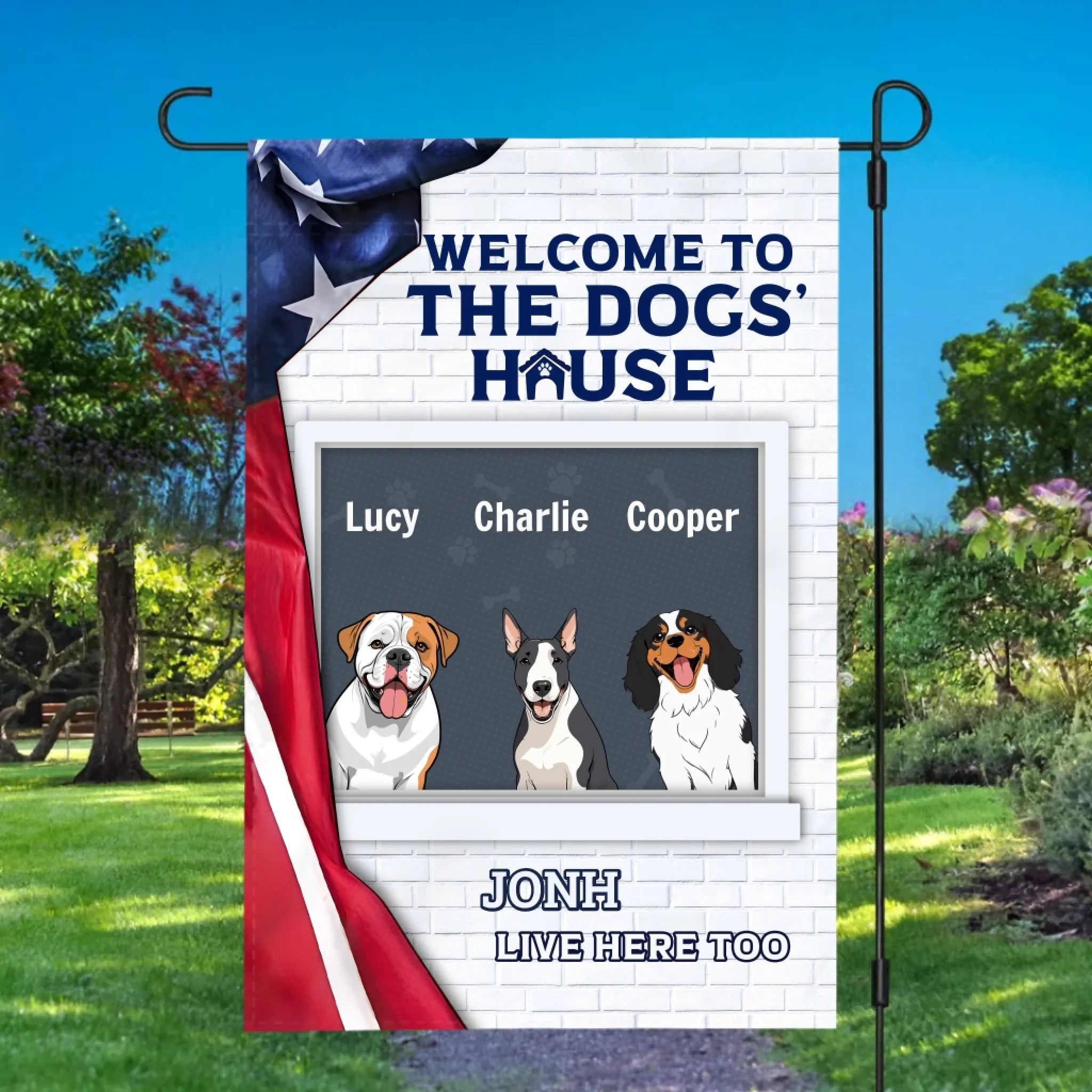 Welcome to the Dogs’ Haus Flag – Personalized Icons & Names by 89Prints