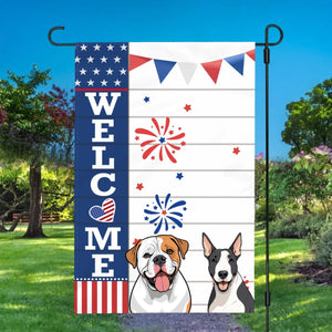 Custom Dog Welcome Flag – Personalized Icons & Names for Your Home | 89Prints