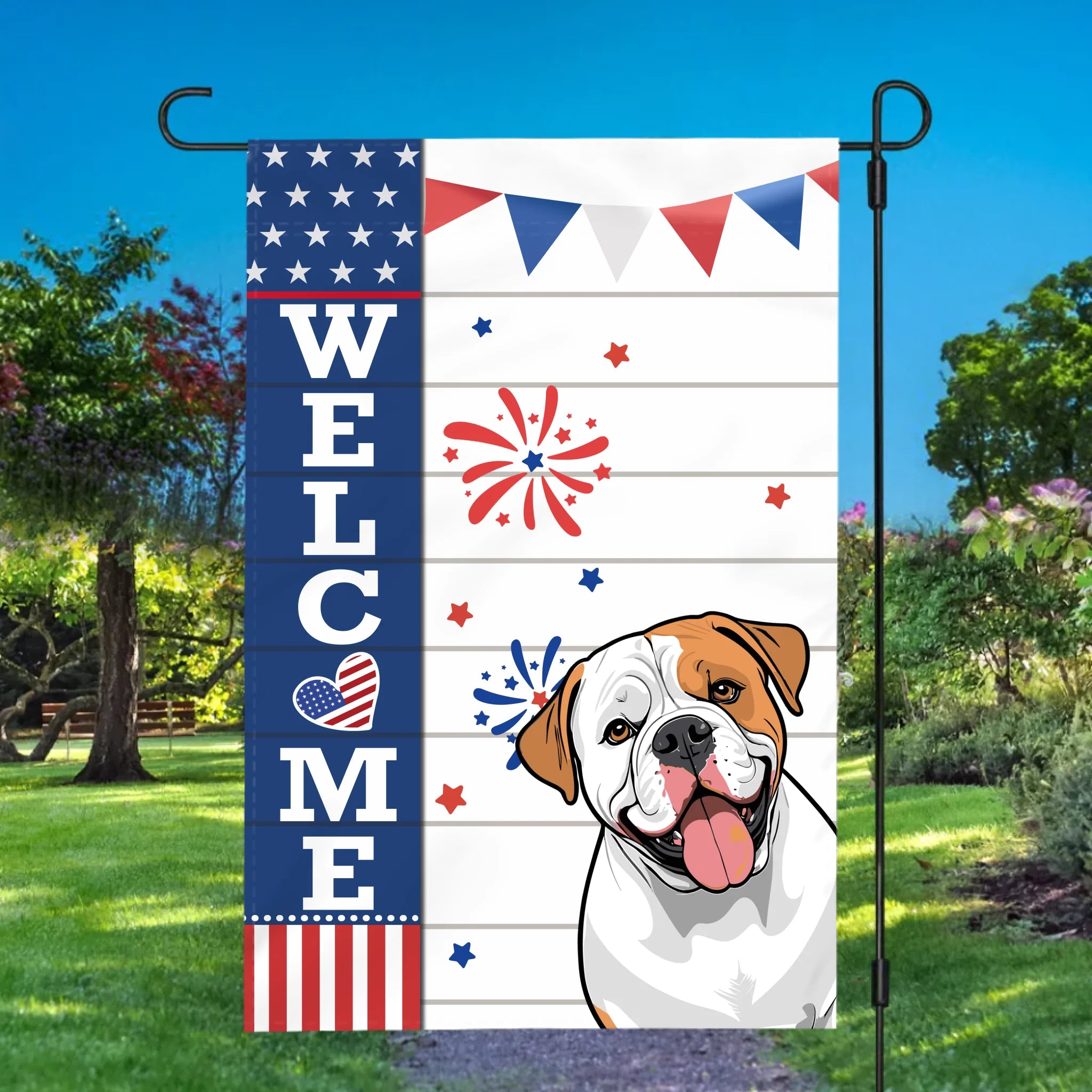 Custom Dog Welcome Flag – Personalized Icons & Names for Your Home | 89Prints