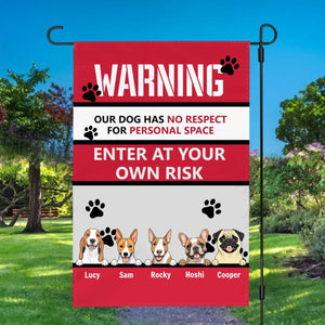 Personalized Dog Flag Warning Sign – Choose from Dog Icons by 89Prints